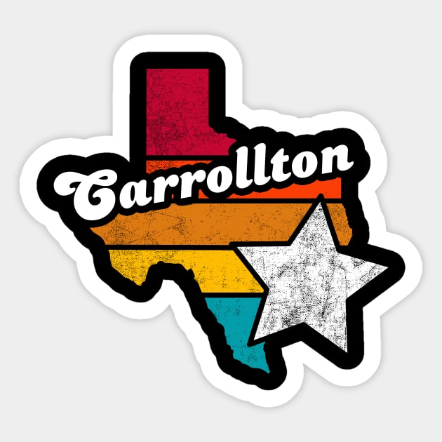 Carrollton Texas Vintage Distressed Souvenir Sticker by NickDezArts